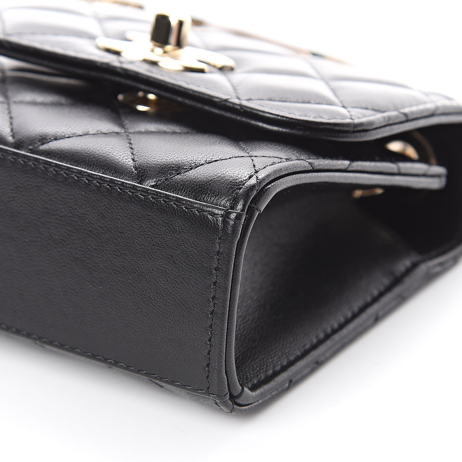 Chanel Lambskin Quilted Mini Trendy CC Chain Wallet Black 8 of 9
