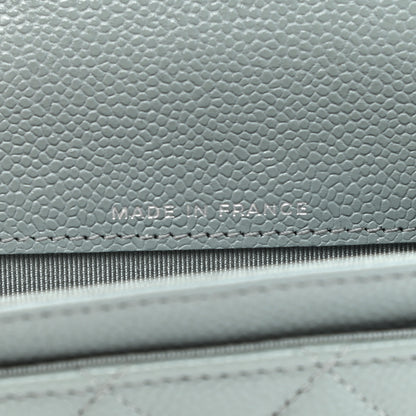 Chanel Caviar Quilted Flap Card Holder Wallet Light Blue 7 of 9