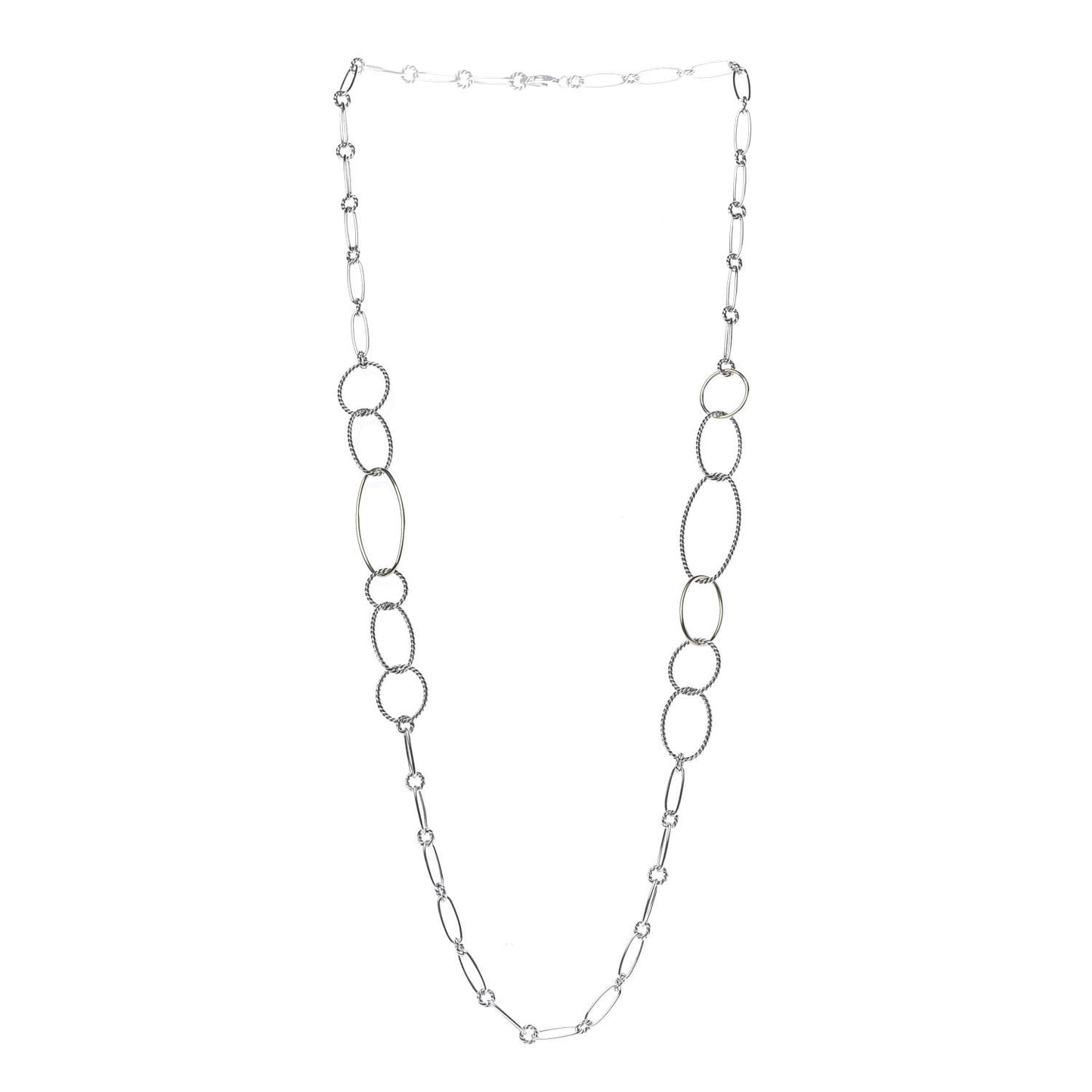 Sterling Silver 18K Yellow Gold Mobile Link Necklace