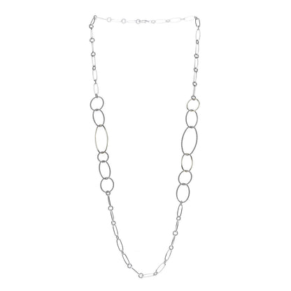 David Yurman Sterling Silver 18K Yellow Gold Mobile Link Necklace 3 of 4