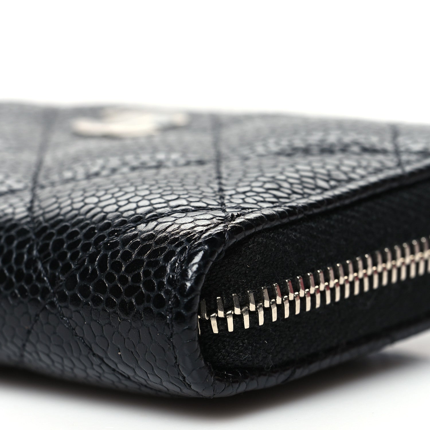 Chanel Caviar Quilted Zip Coin Purse Black 10 of 11