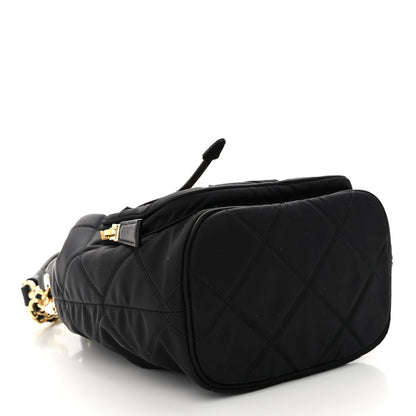 Prada Re-Nylon Saffiano Stitched Re-Edition 1995 Chaine Drawstring Bucket Bag Black 4 of 9