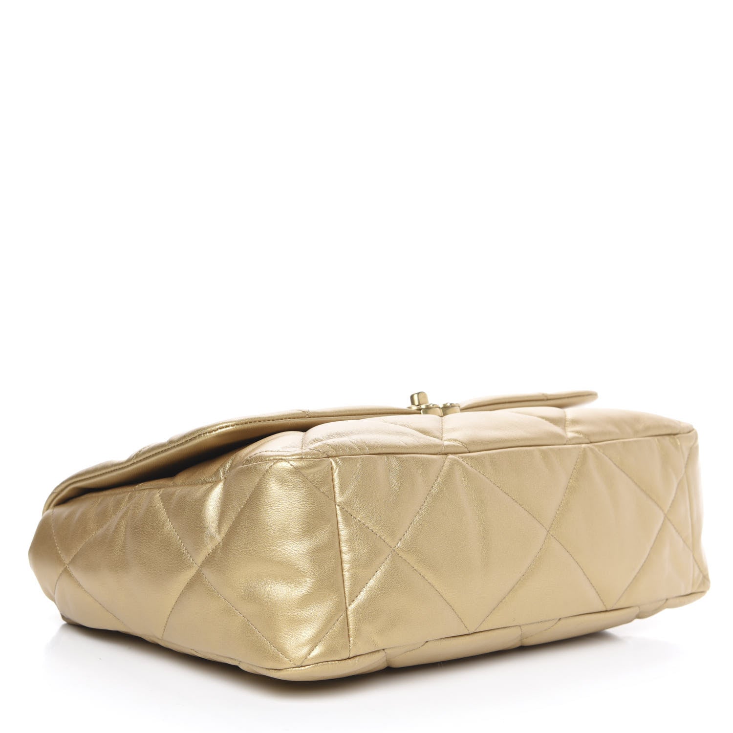 Chanel Metallic Goatskin Quilted Maxi 19 Flap Gold 4 of 10