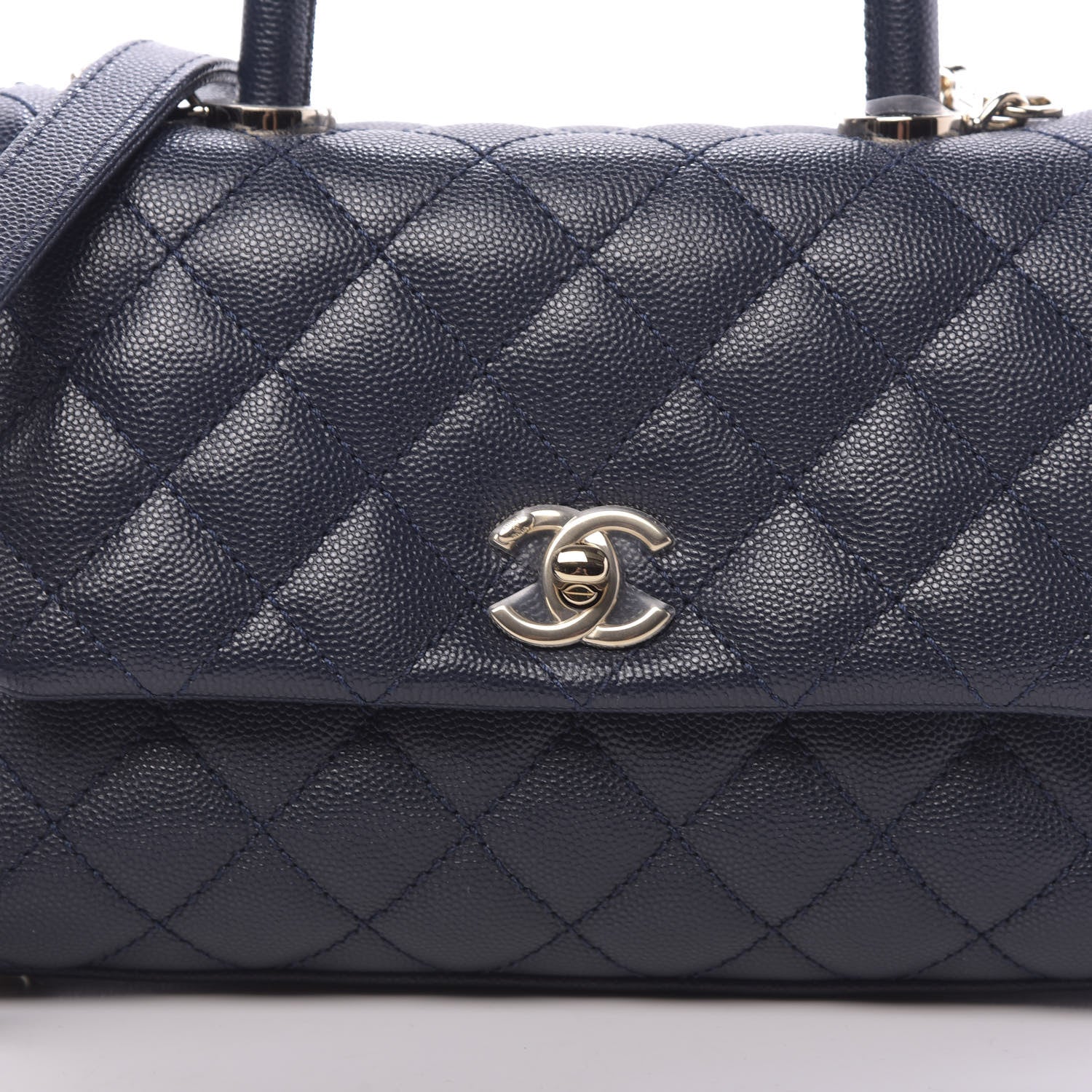 Chanel Caviar Quilted Mini Coco Handle Flap Navy Blue 11 of 11