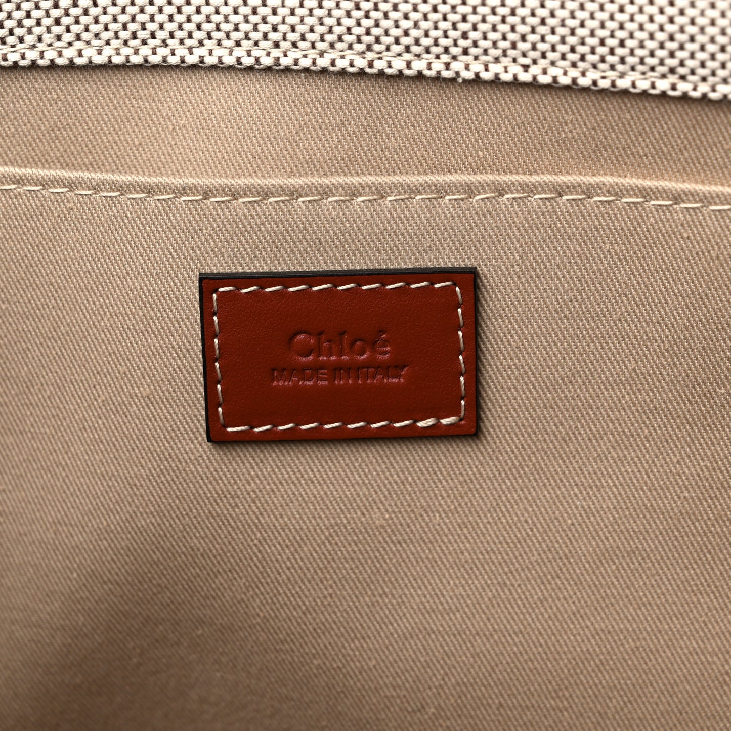 Cotton Calfskin Medium Woody Ribbon Tote White Brown