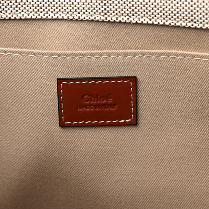 Chloe Cotton Calfskin Medium Woody Ribbon Tote White Brown 6 of 9