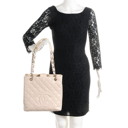 Chanel Caviar Petit Shopping Tote PST Beige Clair 2 of 7