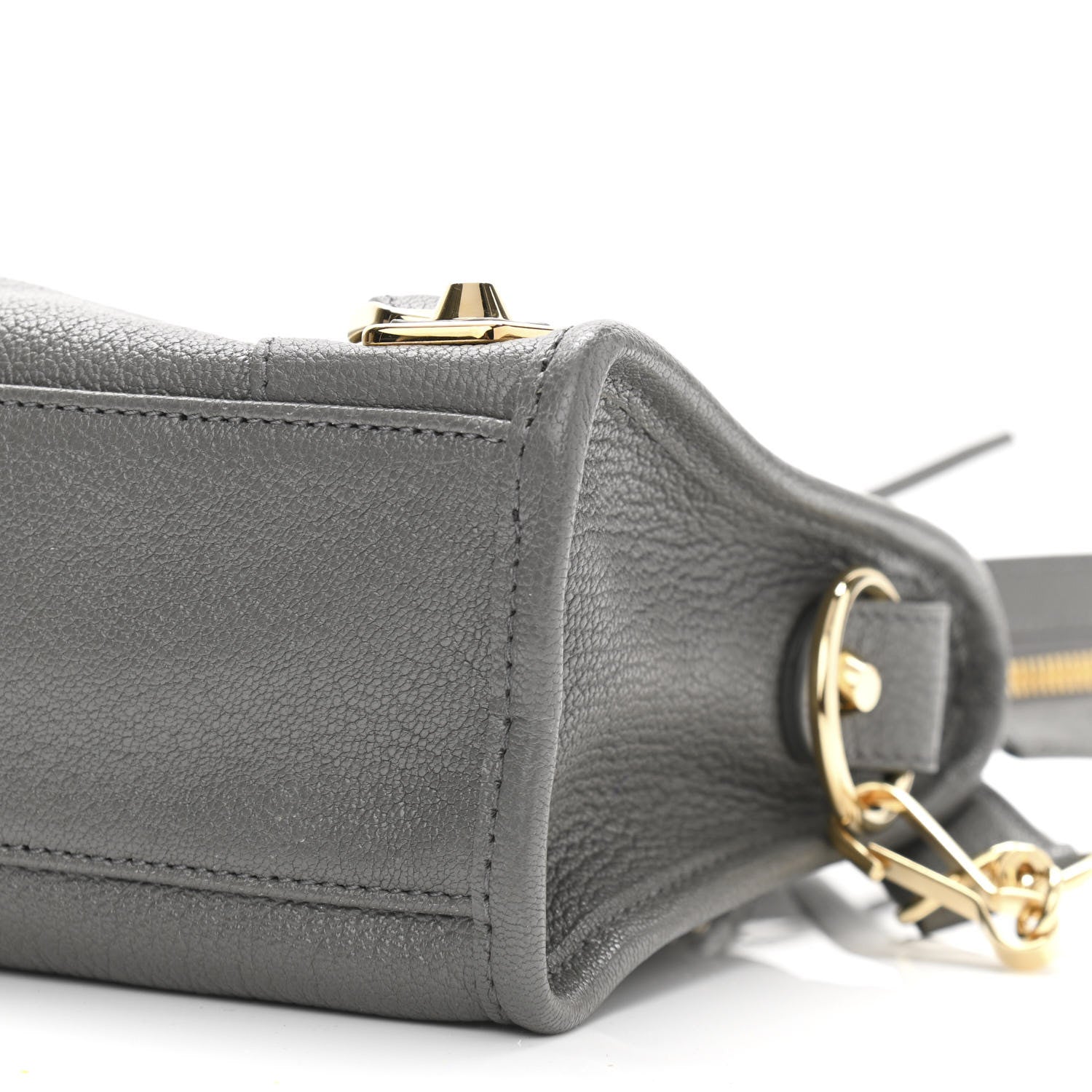 Balenciaga Chevre Gold Metallic Edge Hardware Mini City Gris Acier 9 of 9