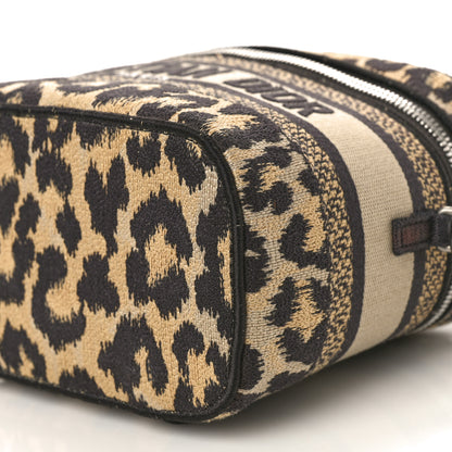 Christian Dior Canvas Mizza Embroidered Small Leopard Travel Vanity Case Beige 8 of 8