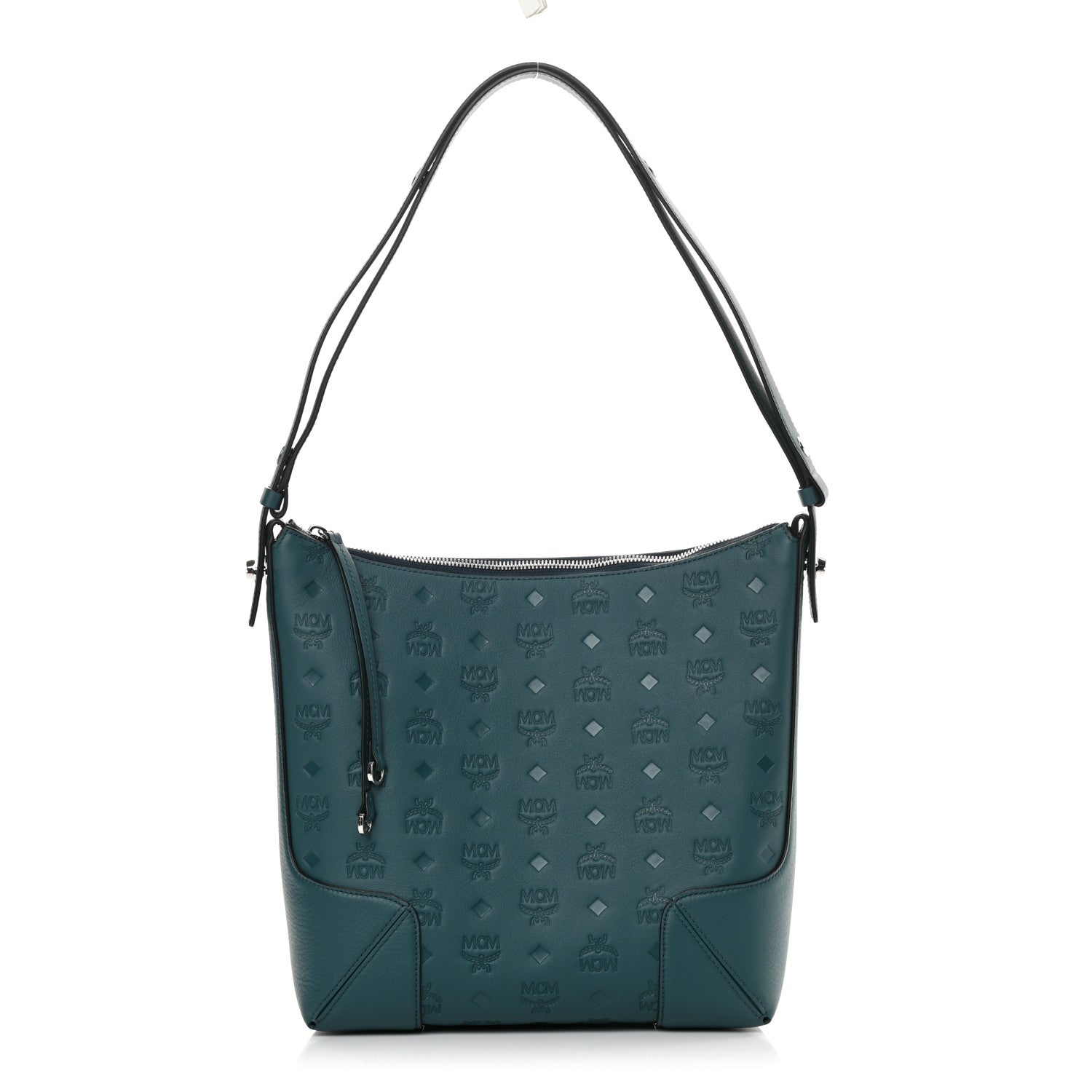 MCM Calfskin Ottomar Monogram Medium Klara Hobo Blue 1 of 10