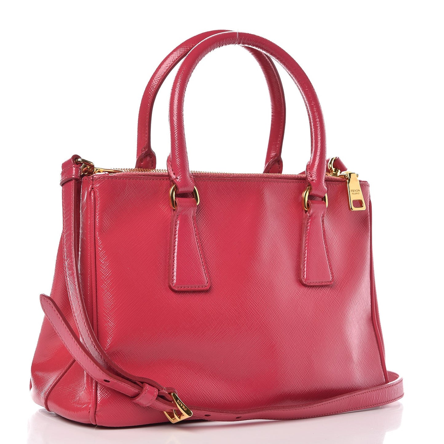 Saffiano Vernice Mini Galleria Double Zip Tote Peonia