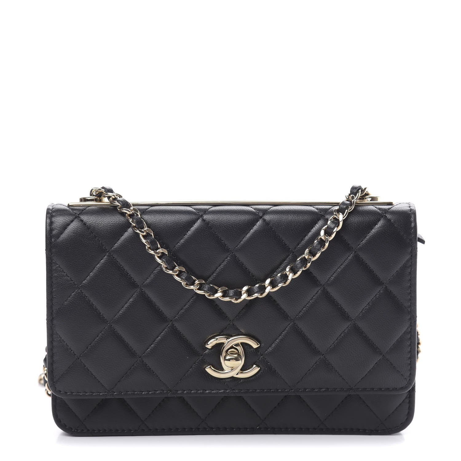 Chanel Lambskin Quilted Trendy CC Wallet On Chain WOC Black 1 of 15