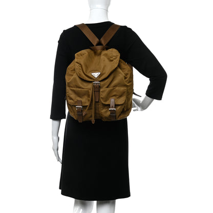 Prada Vela Nylon Saffiano Backpack Tobacco 2 of 11