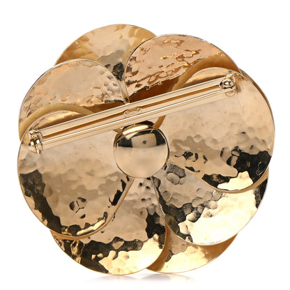 Chanel Enamel CC Camellia Brooch Pin Ivory Gold 3 of 6