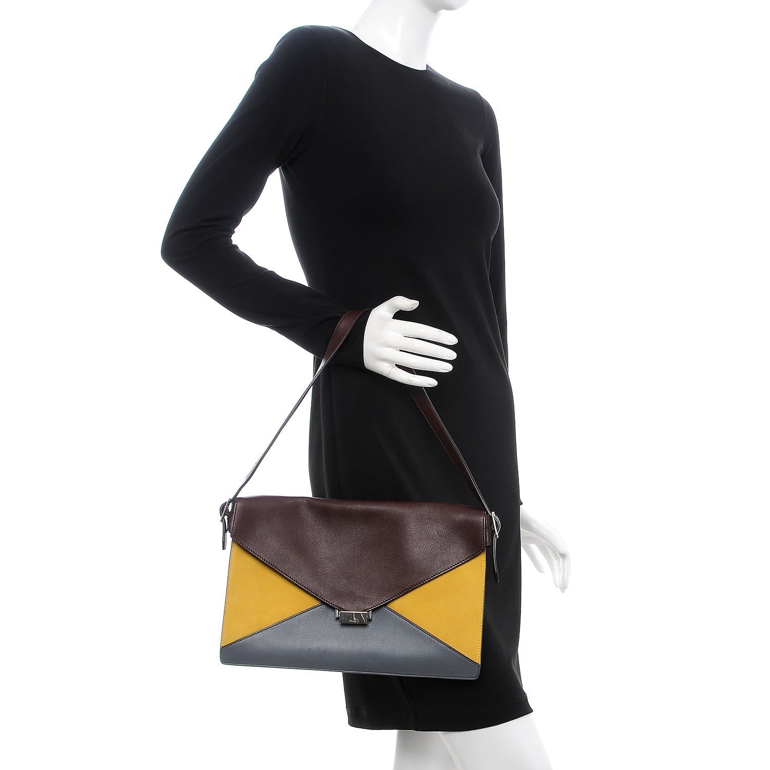 Celine Smooth Calfskin Suede Medium Tri-Color Diamond Shoulder Bag Multi 2 of 8