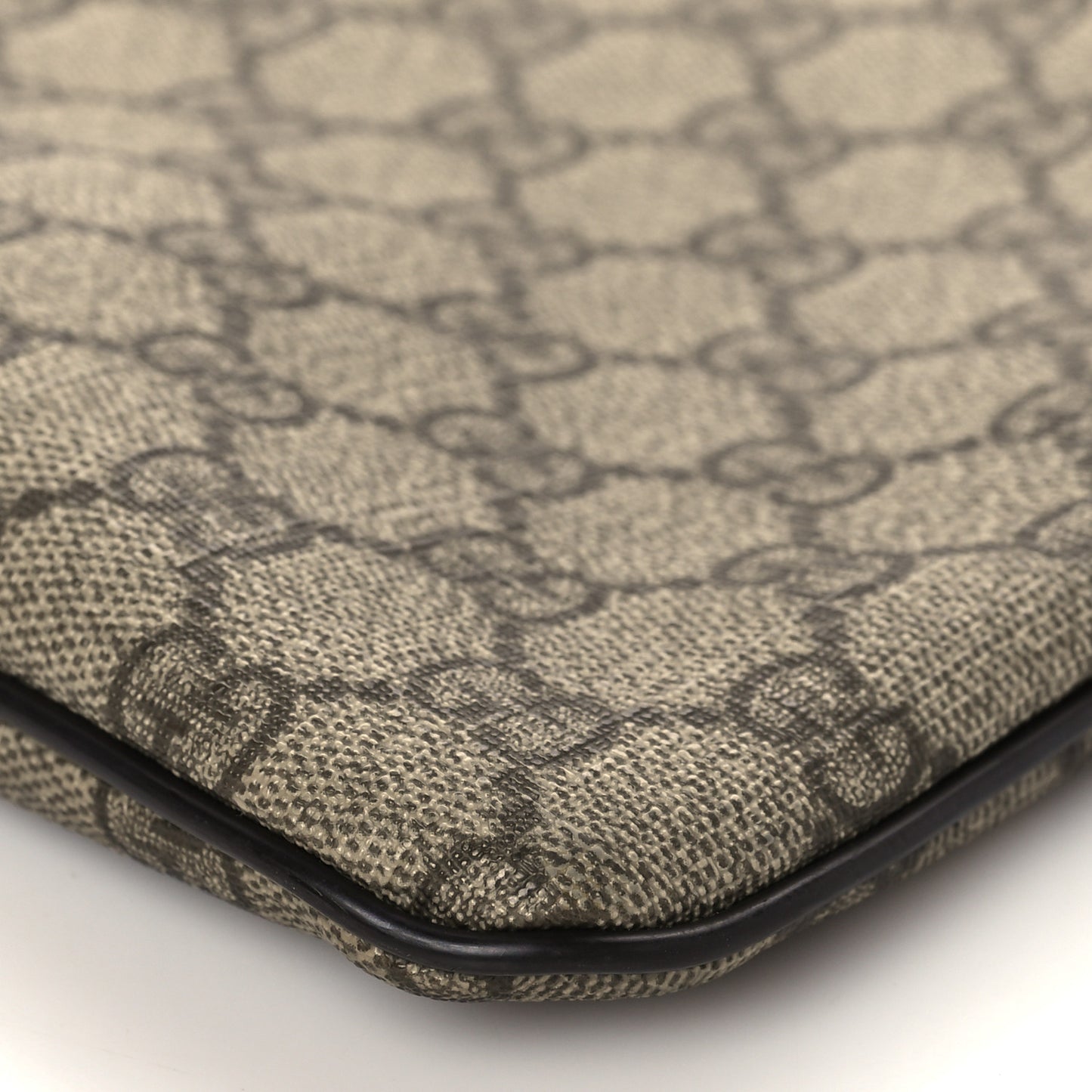 GG Supreme Monogram Selleria Calfskin Small Flat Side Zip Messenger Bag Beige Ebony Cocoa Dark Chocolate