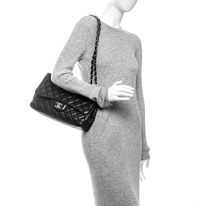 Chanel Caviar Quilted Jumbo Single Flap Black 2 of 8