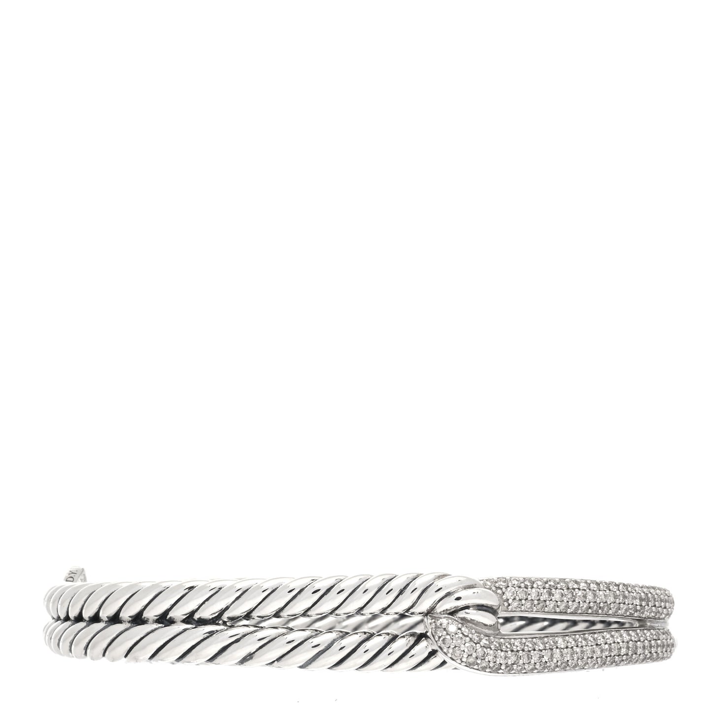 Sterling Silver Diamond Pave 10mm Single Loop Labyrinth Bracelet