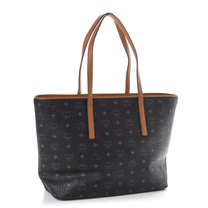 MCM Visetos Medium Anya Shopper Tote Black 3 of 9