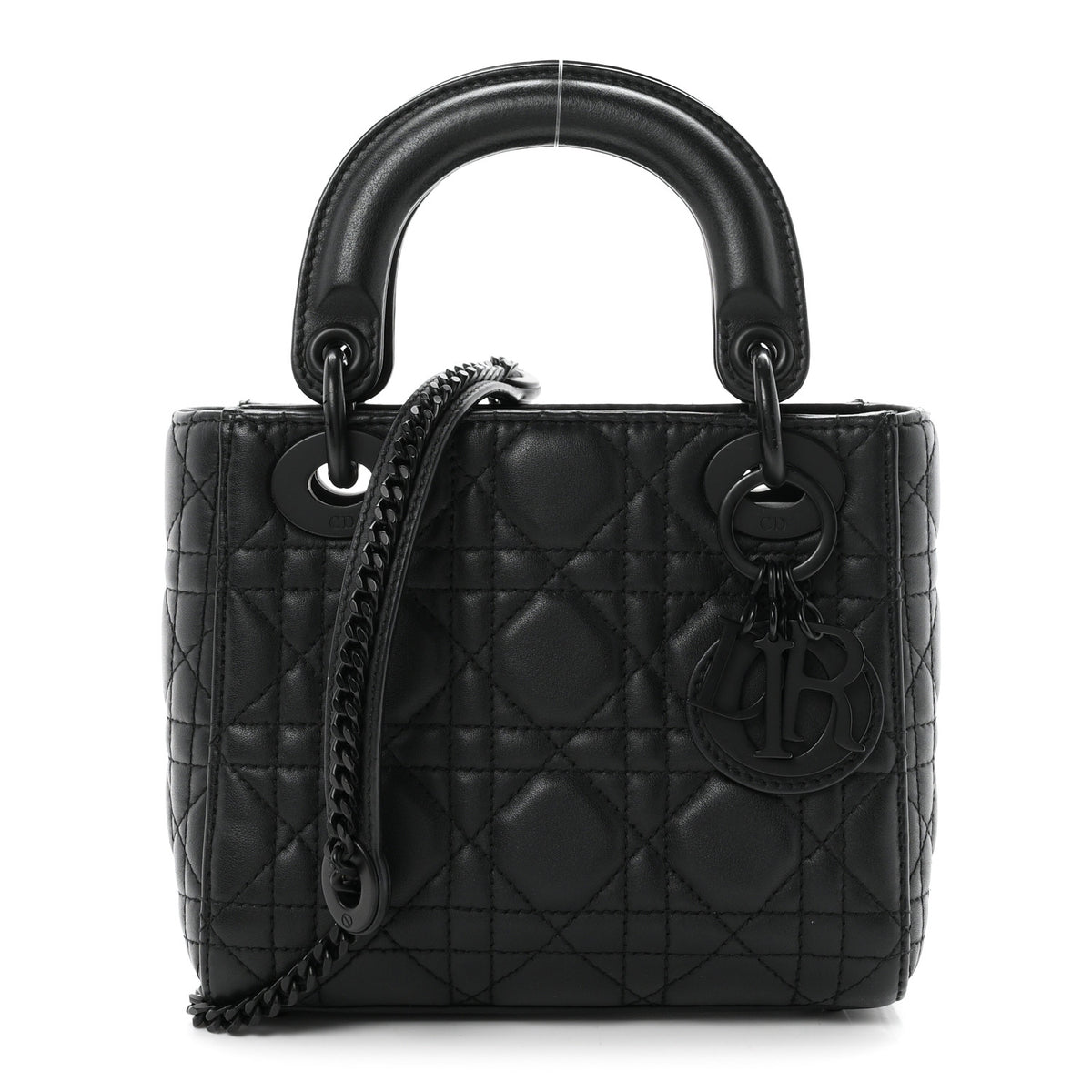 Ultra Matte Calfskin Cannage Mini Lady Dior Black