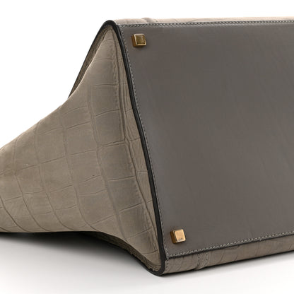 Celine Crocodile Embossed Nubuck Large Phantom Luggage Grey 8 of 15