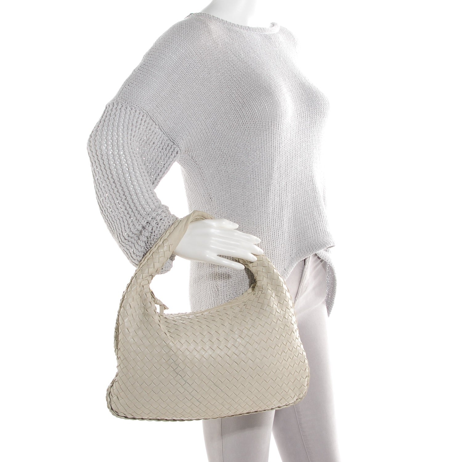 Bottega Veneta Nappa Intrecciato Medium Veneta Hobo Cream 2 of 8