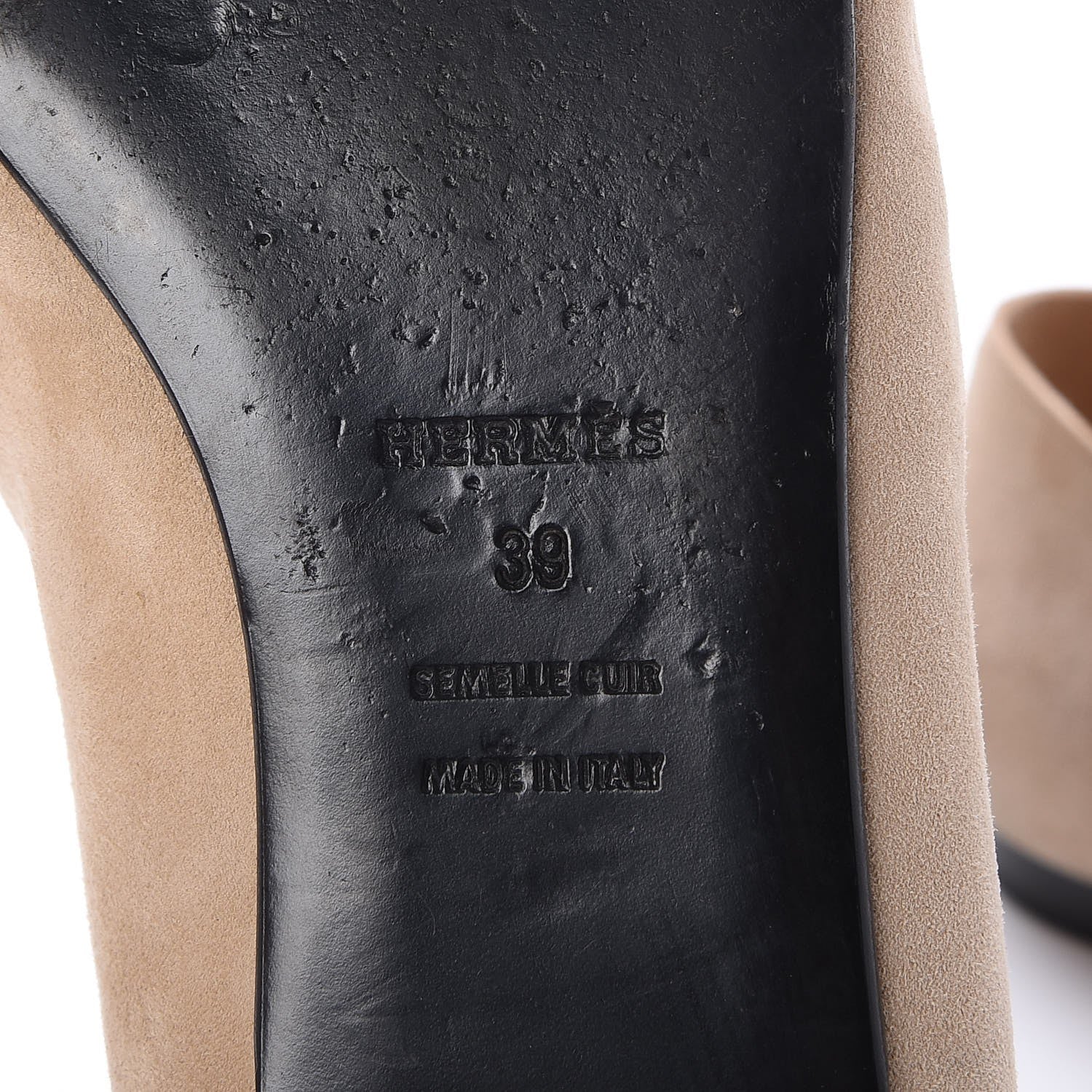 Hermes Suede Goatskin Crystal Powder Nice Ballerina Flats 39 Nude 8 of 10