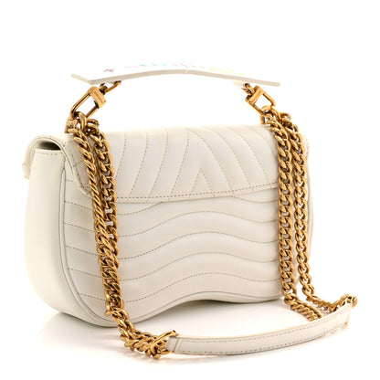 Louis Vuitton Calfskin New Wave Chain MM Snow 3 of 12