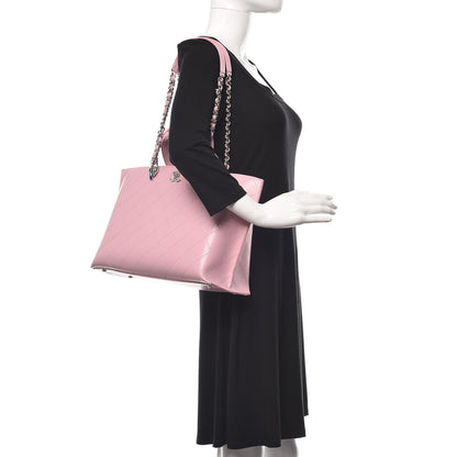Chanel Calfskin Stitch Medium Ring My Bag Shopping Tote Pink 2 of 11