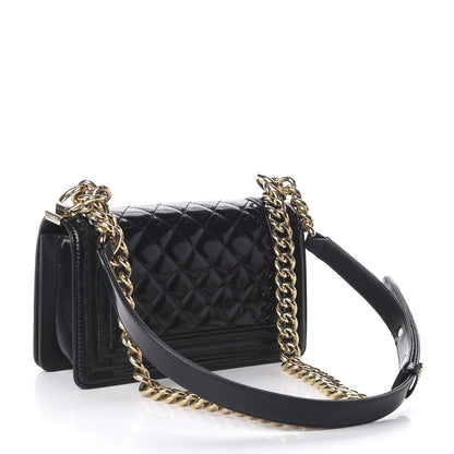 Chanel Iridescent Glazed Calfskin Quilted Small Boy Flap Black 3 of 13