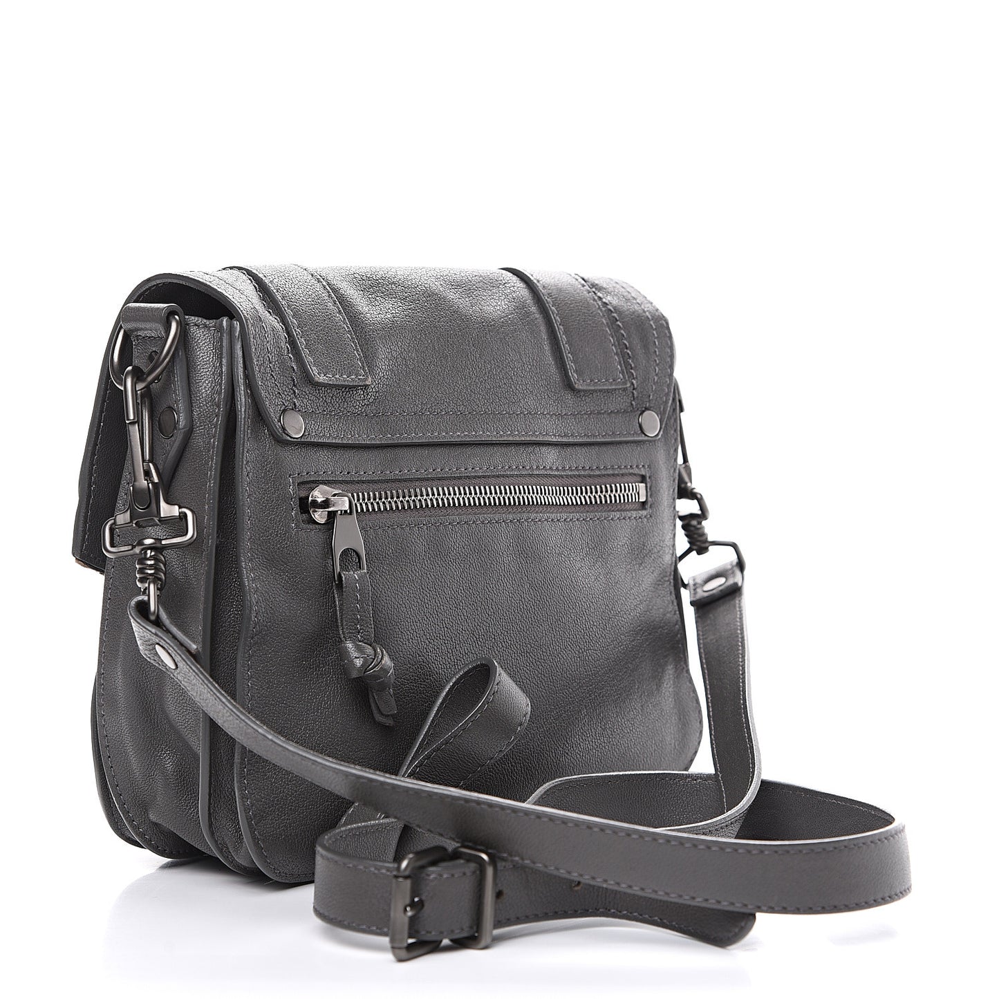 Lambskin PS1 Mini Pouch Messenger Heather Grey