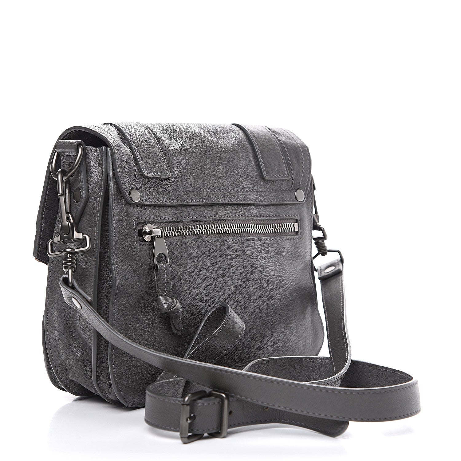 Proenza Schouler Lambskin PS1 Mini Pouch Messenger Heather Grey 2 of 9