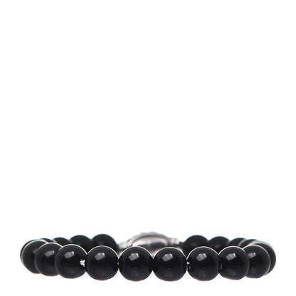 David Yurman Sterling Silver Black Onyx 8mm Spiritual Beads Adjustable Bracelet 1 of 3