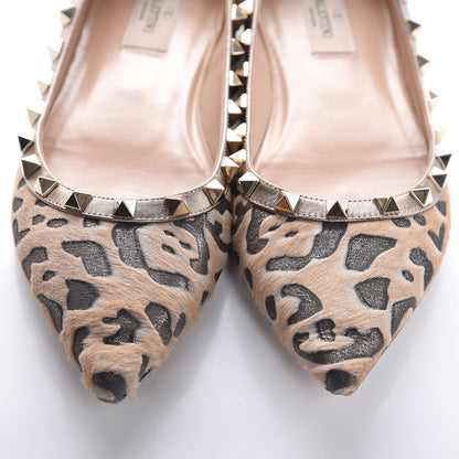 Valentino Garavani Calf Hair Leopard Print Rockstud Ballerina Flats 38 Fucile Al Campion 22 of 23