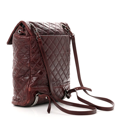 Chanel Glazed Calfskin Quilted Large Salzburg Backpack Burgundy 3 of 14