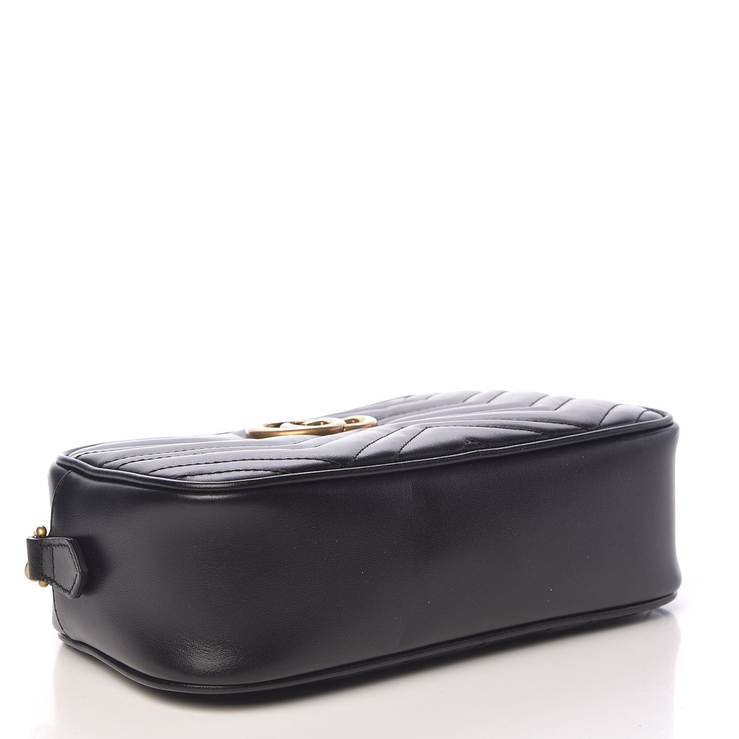 Gucci Calfskin Matelasse Small GG Marmont Chain Shoulder Bag Black 4 of 12