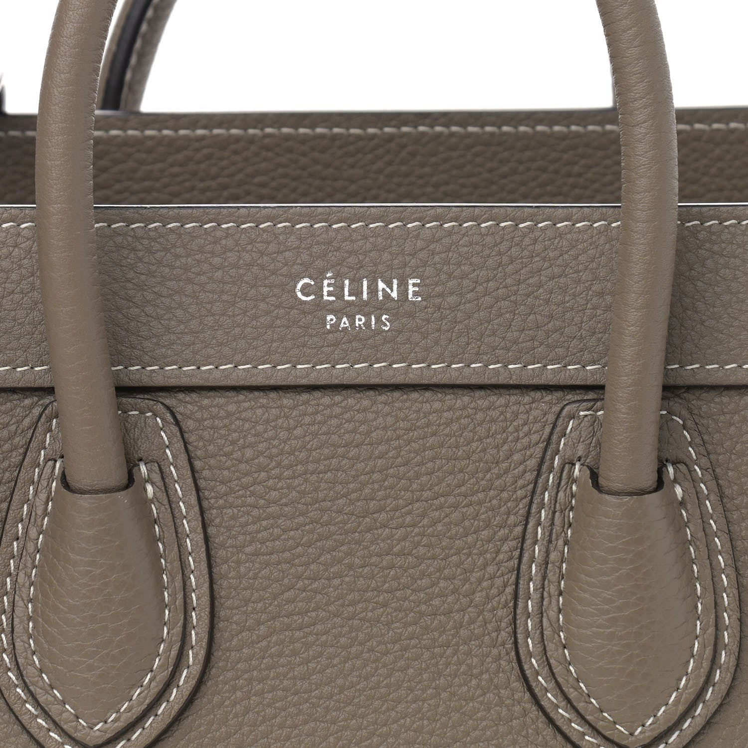 Celine Drummed Calfskin Nano Luggage Souris 6 of 9