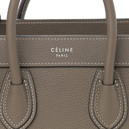 Celine Drummed Calfskin Nano Luggage Souris 6 of 9