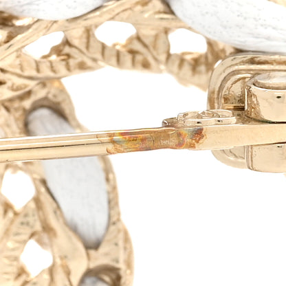 Chanel Lambskin CC Chain Brooch White Gold 5 of 6