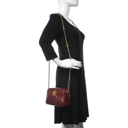 Stella McCartney Snakeskin Effect Small Star Patch Shoulder Bag Burgundy 2 of 7