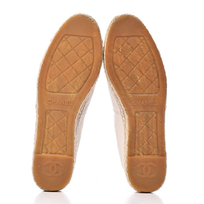 Chanel Lambskin CC Espadrilles 38 White Black 5 of 15