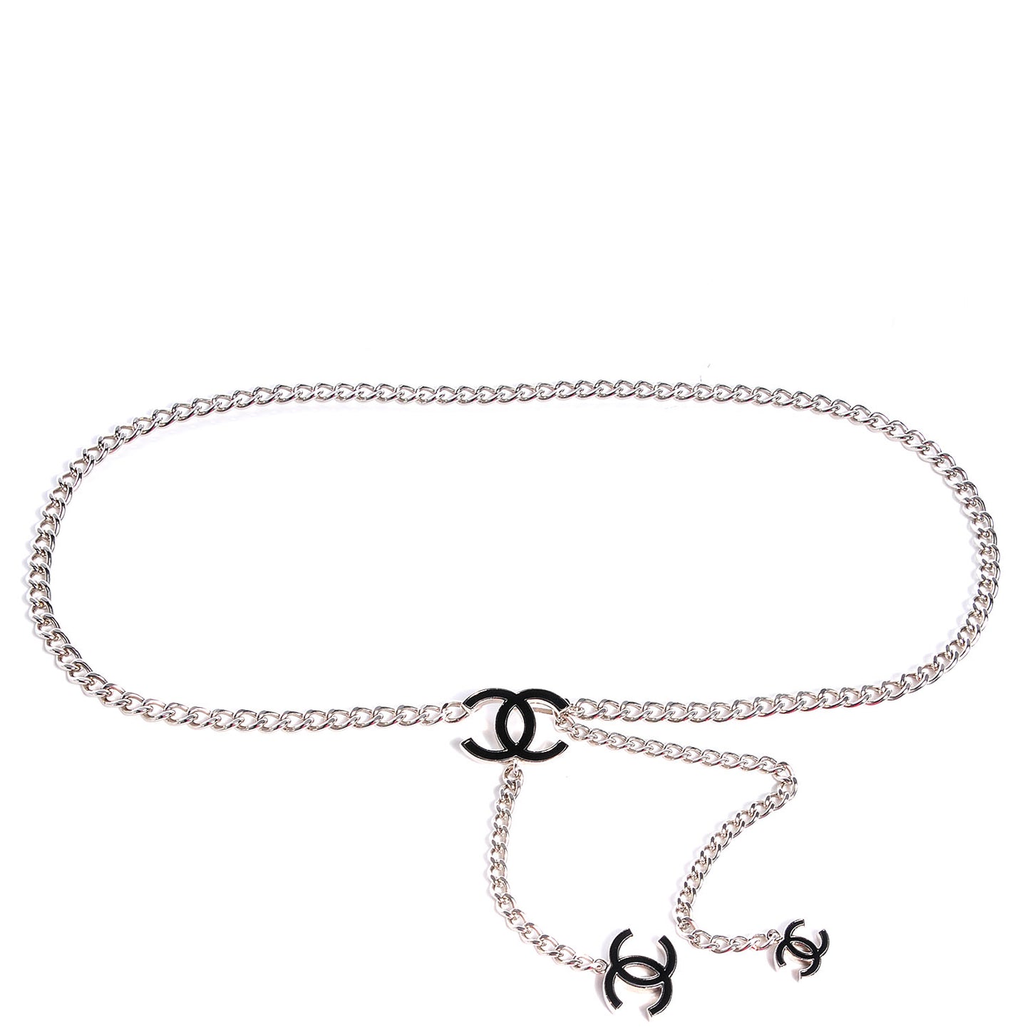 Enamel CC Ceinture Fantai Adjustable Belt Silver Black