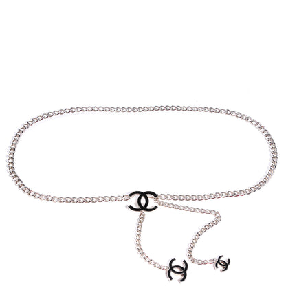 Chanel Enamel CC Ceinture Fantai Adjustable Belt Silver Black 1 of 6