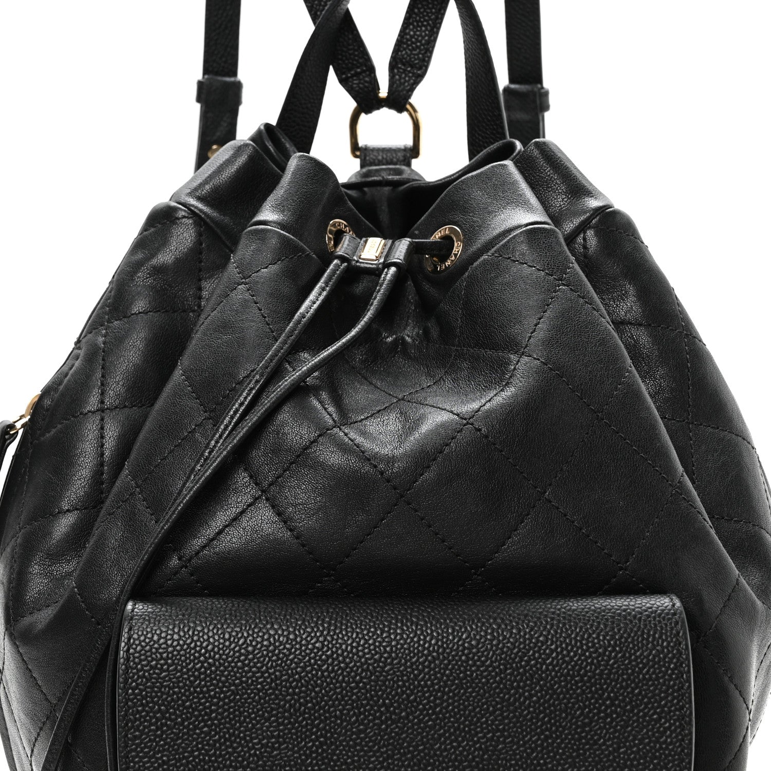 Chanel Sheepskin Caviar Quilted Daily Round Backpack Black 7 of 9