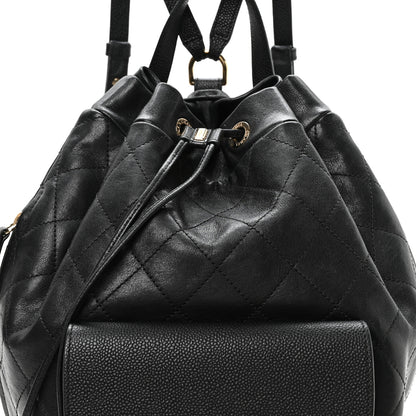 Chanel Sheepskin Caviar Quilted Daily Round Backpack Black 7 of 9