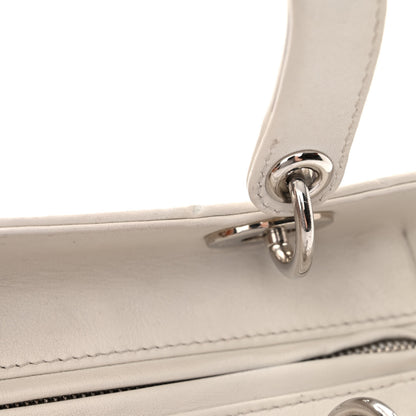 Christian Dior Smooth Calfskin Embroidered Beaded Floral Medium Lady Dior White Multicolor 12 of 12