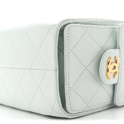 Chanel Caviar Quilted Mini Chanel 25 Handbag Light Blue 18 of 21