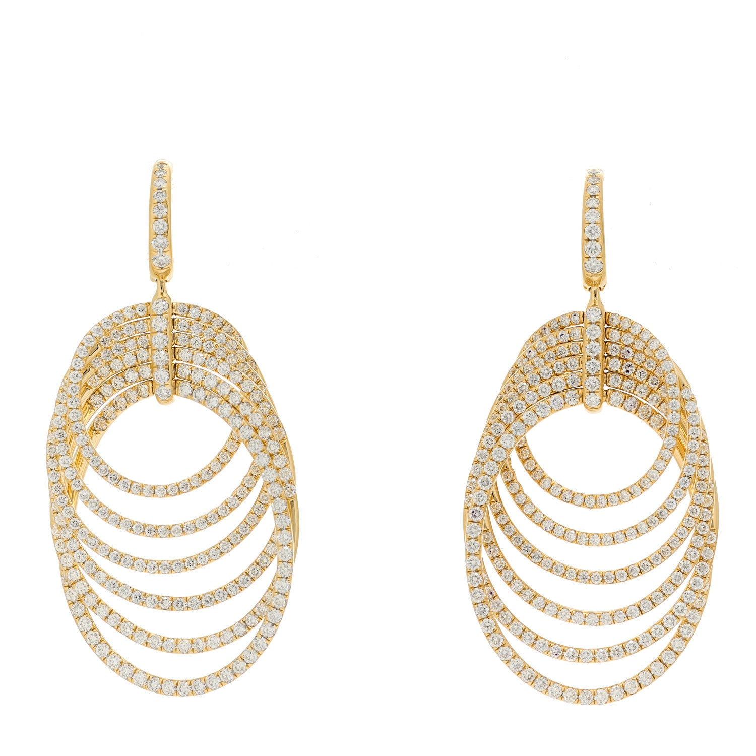 David Yurman 18K Yellow Gold Diamond Origami Drop Earrings 1 of 5