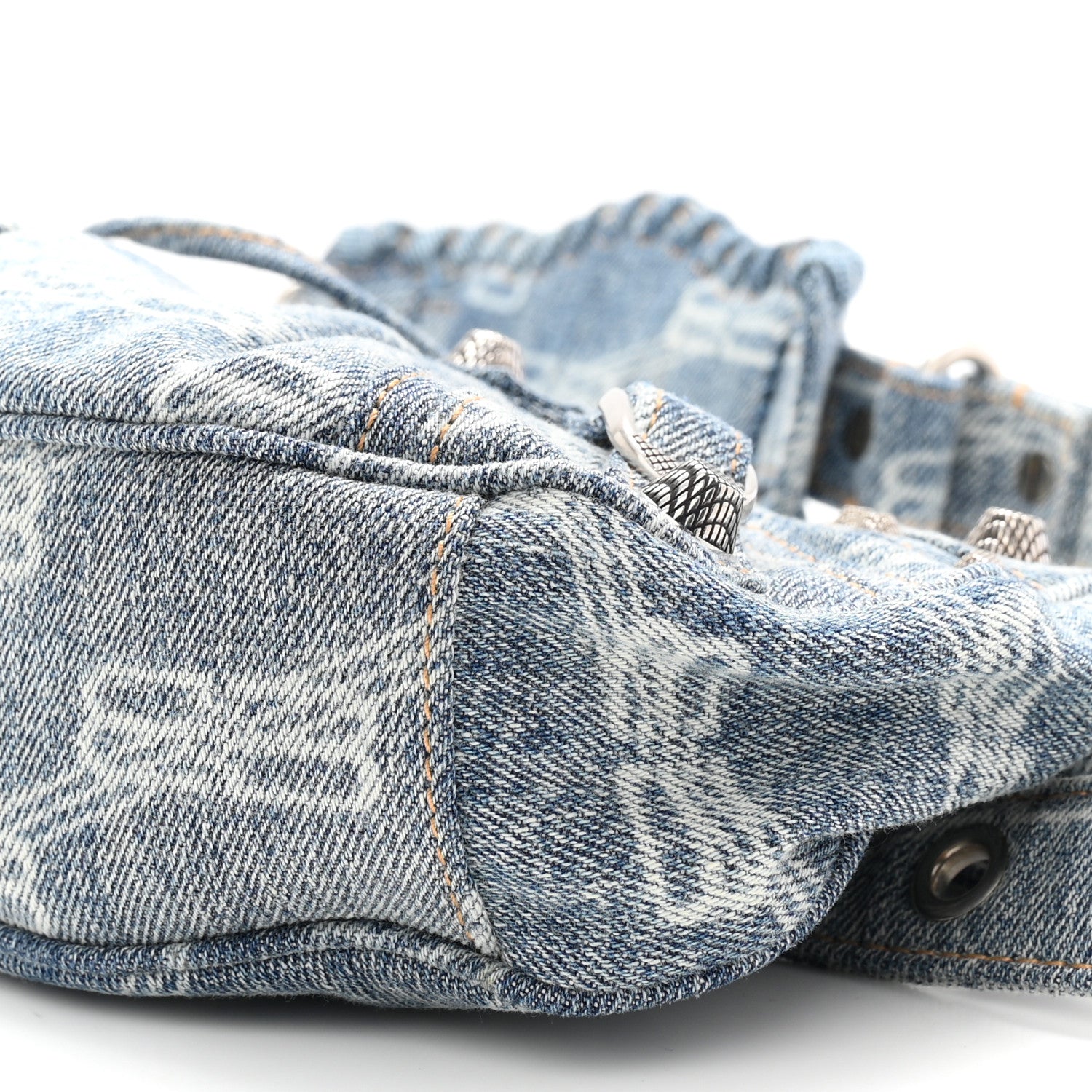 Balenciaga Bleached Denim BB Monogram Le Cagole Shoulder Bag XS Blue 11 of 11