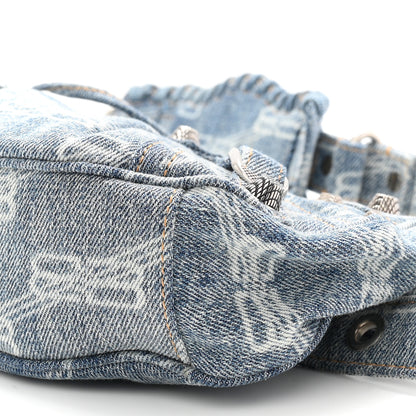 Balenciaga Bleached Denim BB Monogram Le Cagole Shoulder Bag XS Blue 11 of 11